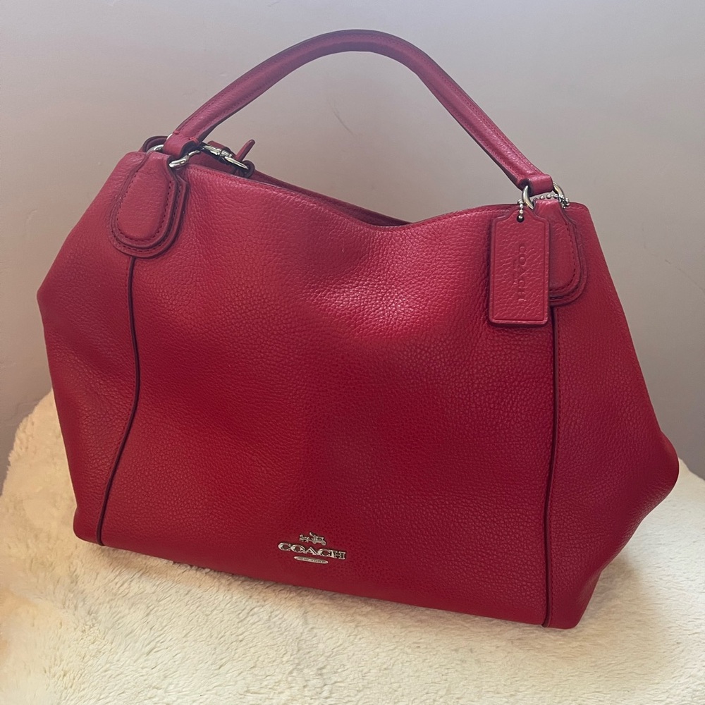 Coach Cherry Red Leather Shoulder Bag - Picture 3 of 6